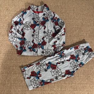 Spider-Themed Kids Pajamas - Blue and Red- size 3T